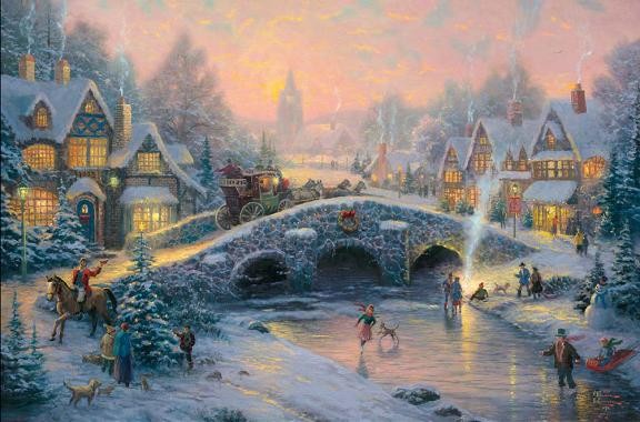 Thomas Kinkade spirit of xmas